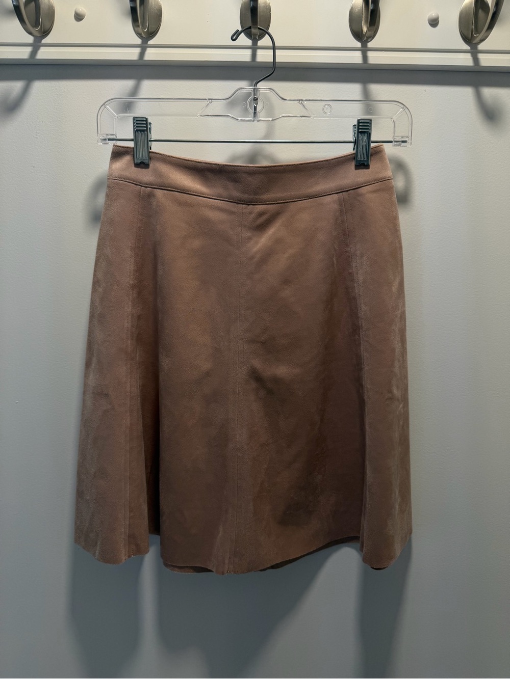 Faux Suede Mauve Pink A-Line Skirt